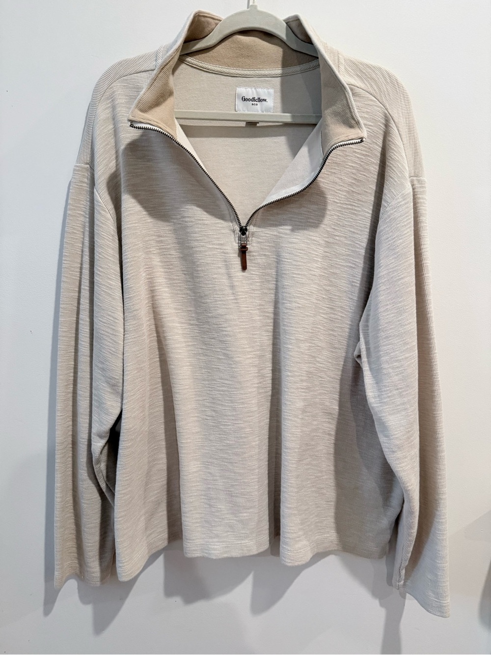 Goodfellow & Co Men's Cream Half-Zip Pullover Sweater